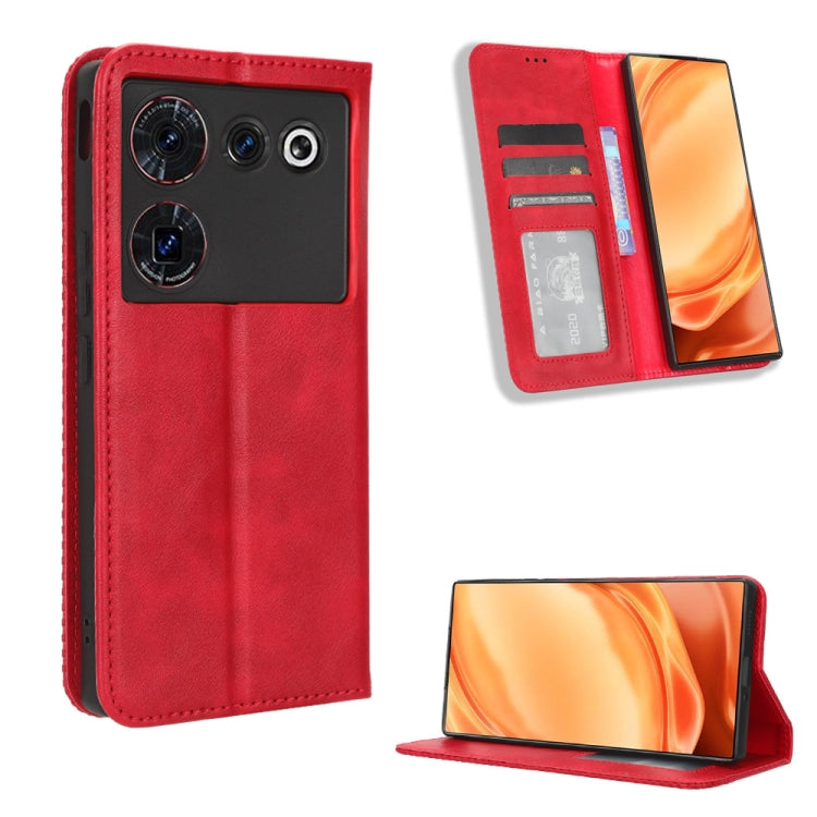 For ZTE Nubia Z50 Ultra Magnetic Buckle Retro Texture Leather Phone Case