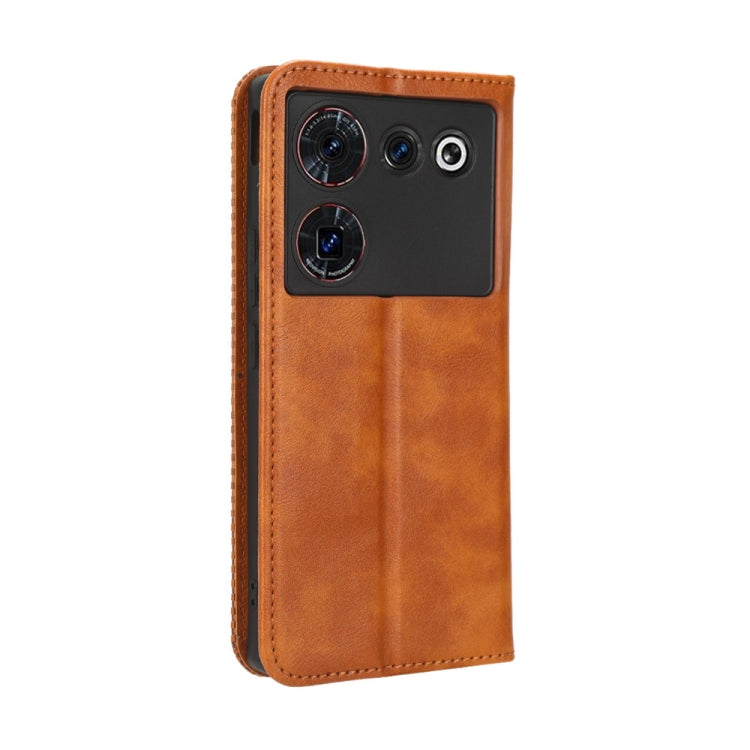 For ZTE Nubia Z50 Ultra Magnetic Buckle Retro Texture Leather Phone Case