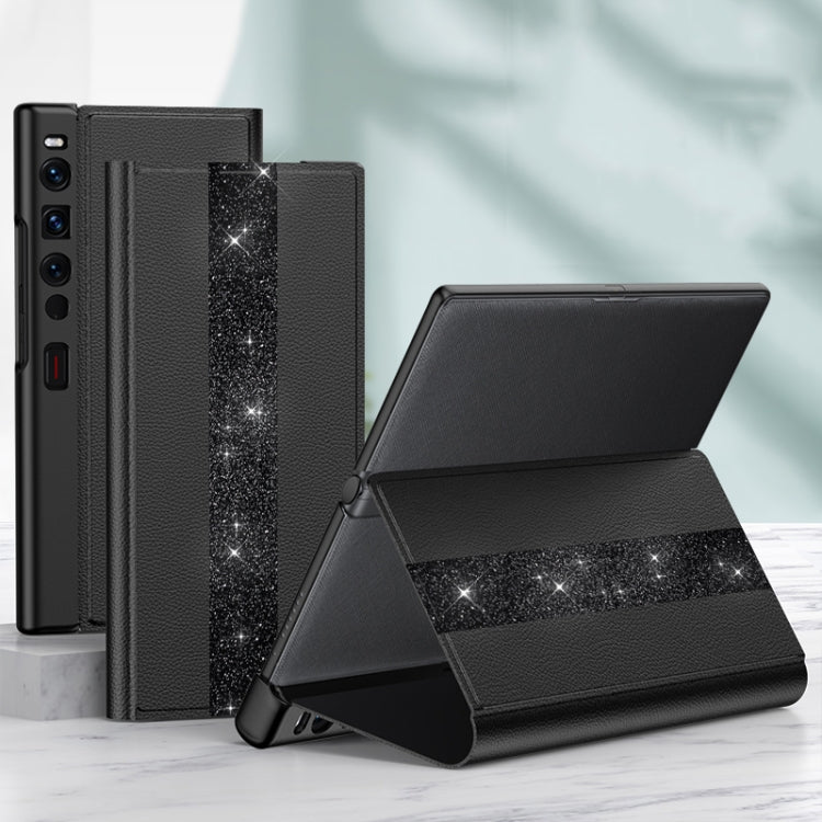 For Huawei Mate Xs 2 GKK Color Block Magnetic Shockproof Protective Leather Phone Case