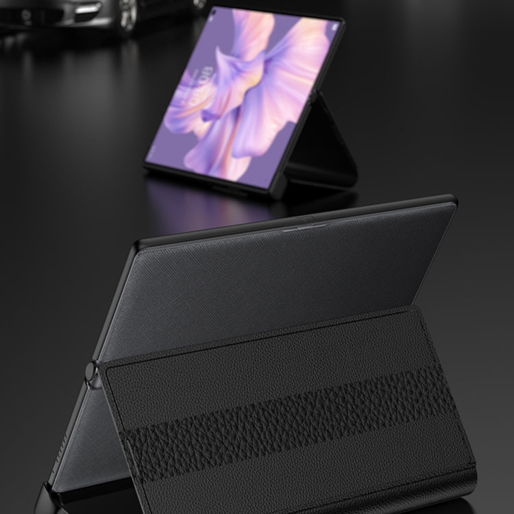 For Huawei Mate Xs 2 GKK Color Block Magnetic Shockproof Protective Leather Phone Case