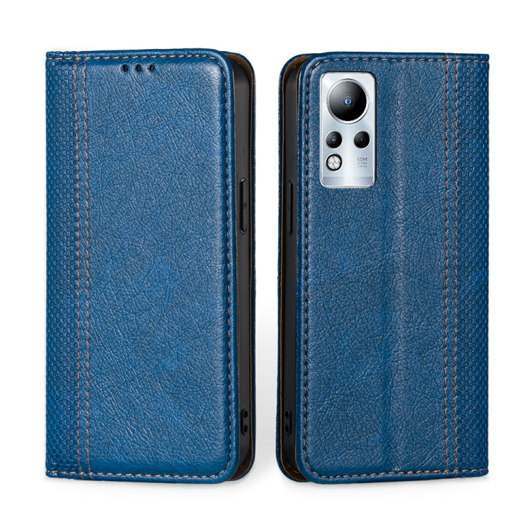 For Infinix Note 11 Grid Texture Magnetic Flip Leather Phone Case