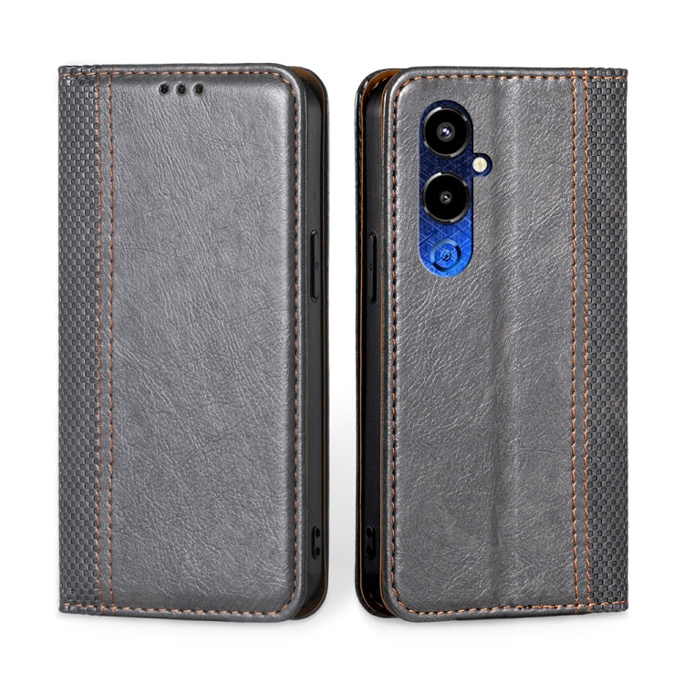 For Tecno Pova 4 Pro Grid Texture Magnetic Flip Leather Phone Case