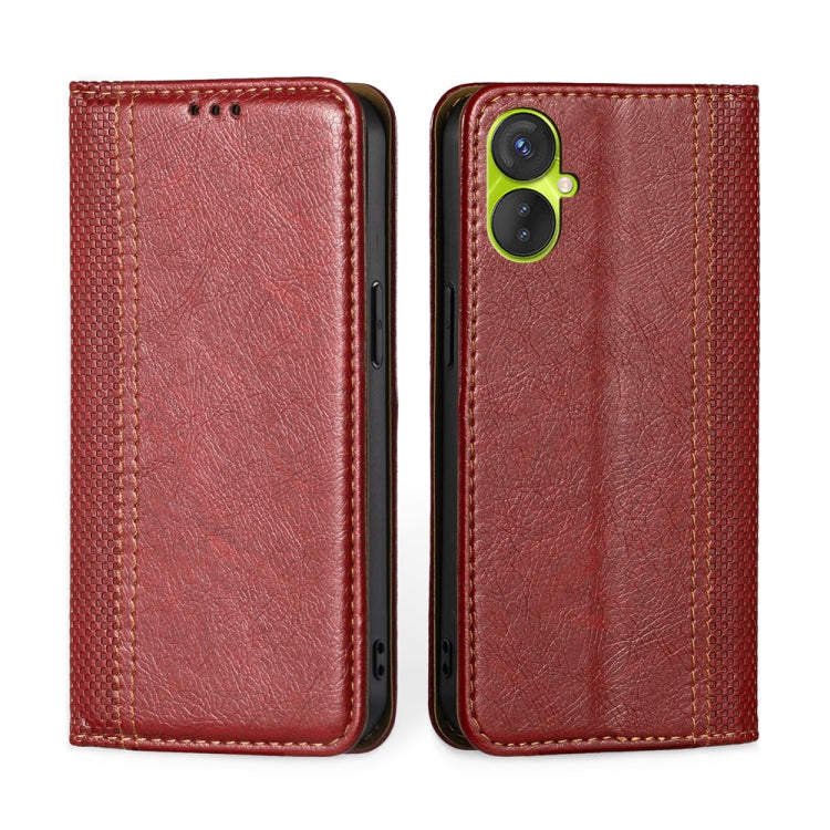For Tecno Spark 9 Pro Grid Texture Magnetic Flip Leather Phone Case