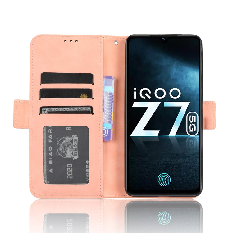 For vivo iQOO Z7x Skin Feel Calf Texture Card Slots Leather Phone Case