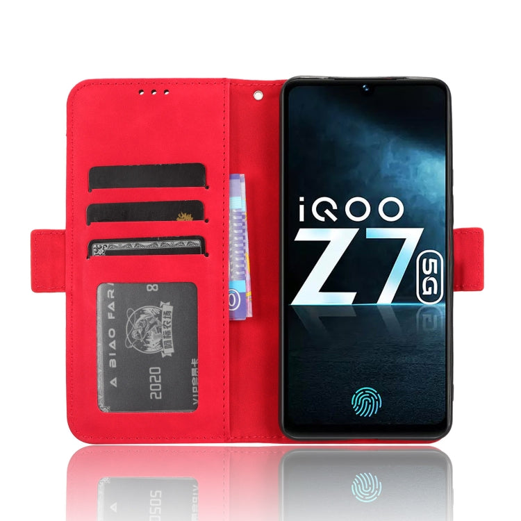 For vivo iQOO Z7x Skin Feel Calf Texture Card Slots Leather Phone Case