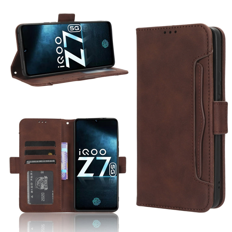 For vivo iQOO Z7x Skin Feel Calf Texture Card Slots Leather Phone Case