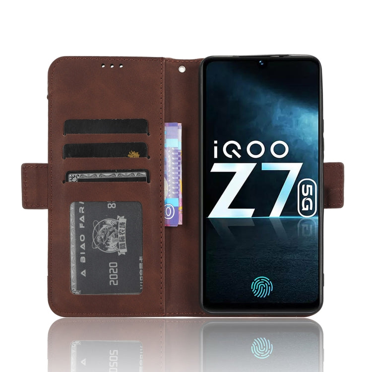 For vivo iQOO Z7x Skin Feel Calf Texture Card Slots Leather Phone Case