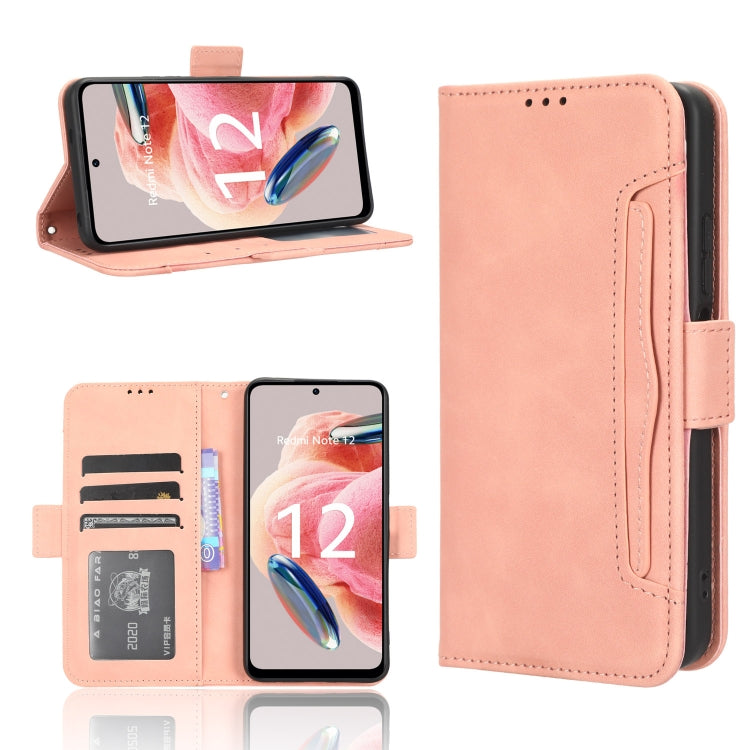 For Xiaomi Redmi Note 12 4G Global Skin Feel Calf Texture Card Slots Leather Phone Case