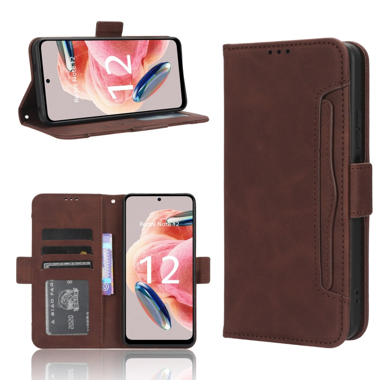 For Xiaomi Redmi Note 12 4G Global Skin Feel Calf Texture Card Slots Leather Phone Case