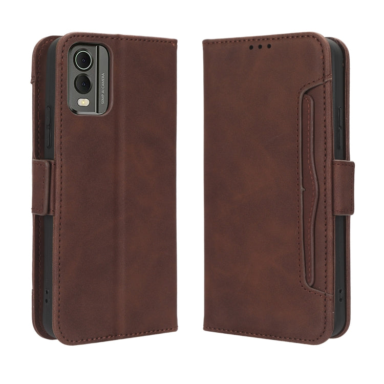 For Nokia C32 4G Skin Feel Calf Texture Card Slots Leather Phone Case