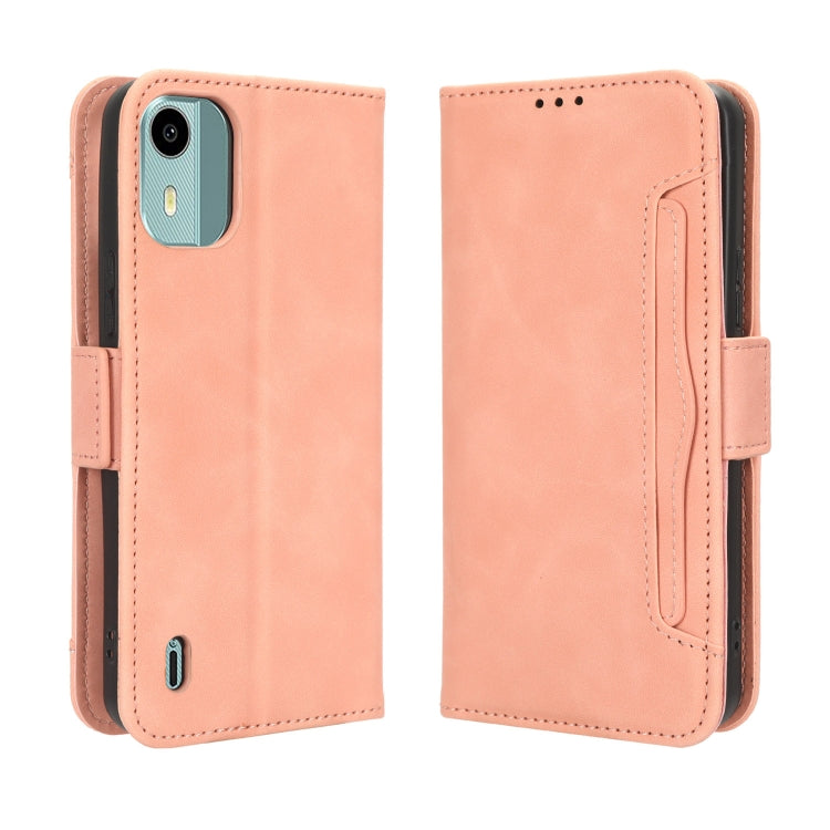 For Nokia C12 Skin Feel Calf Texture Card Slots Leather Phone Case