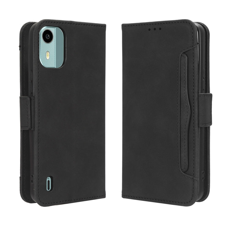For Nokia C12 Skin Feel Calf Texture Card Slots Leather Phone Case