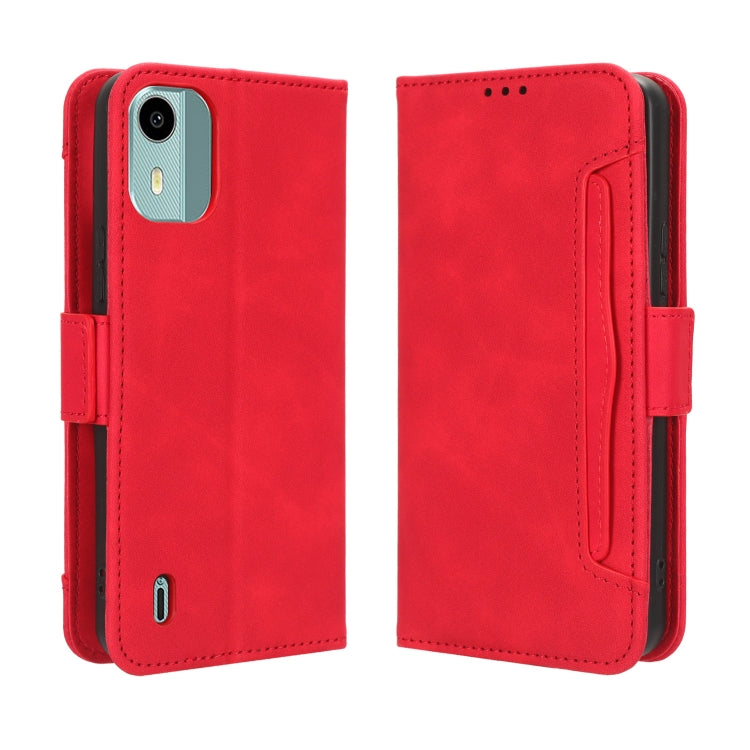 For Nokia C12 Skin Feel Calf Texture Card Slots Leather Phone Case