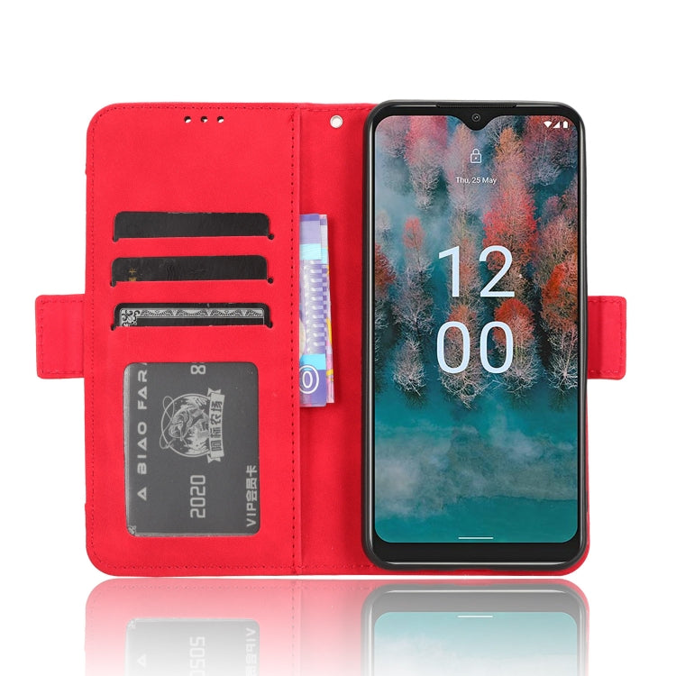 For Nokia C12 Skin Feel Calf Texture Card Slots Leather Phone Case