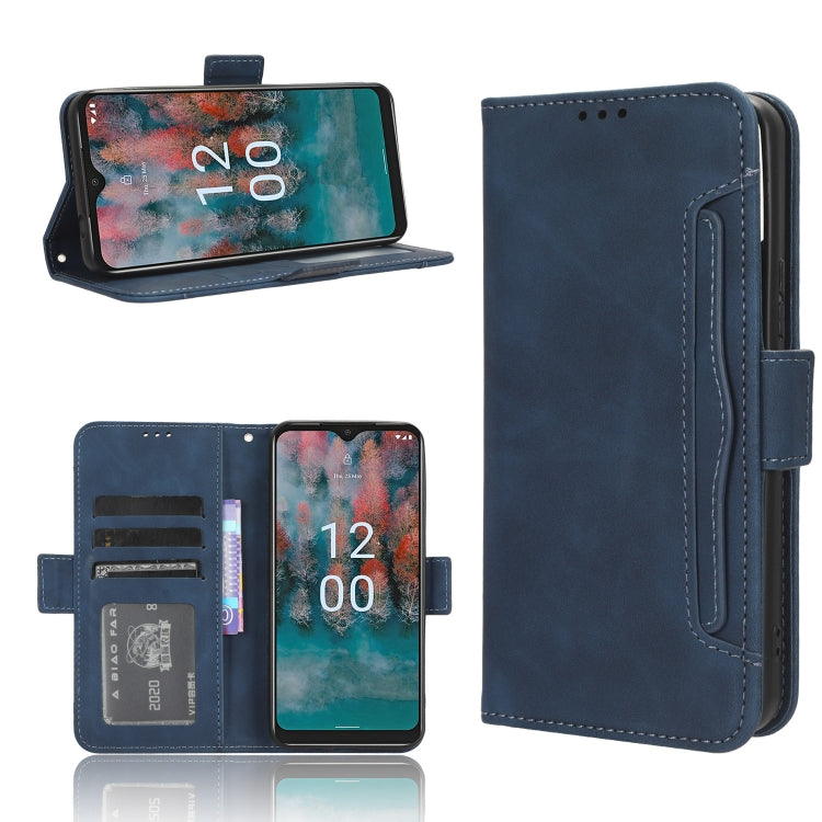 For Nokia C12 Skin Feel Calf Texture Card Slots Leather Phone Case