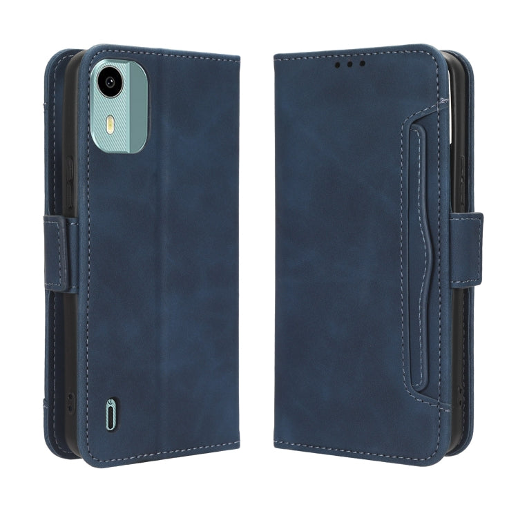 For Nokia C12 Skin Feel Calf Texture Card Slots Leather Phone Case