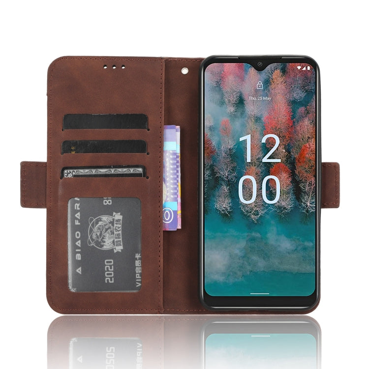 For Nokia C12 Skin Feel Calf Texture Card Slots Leather Phone Case