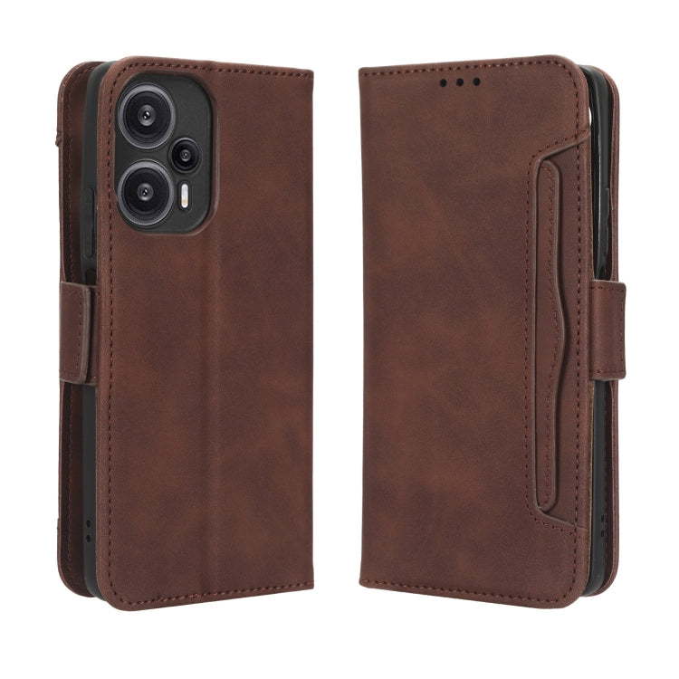 For Xiaomi Redmi Note 12 Turbo 5G Skin Feel Calf Texture Card Slots Leather Phone Case