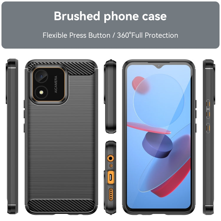 For Honor X5 4G Carbon Fiber Brushed Texture TPU Phone Case