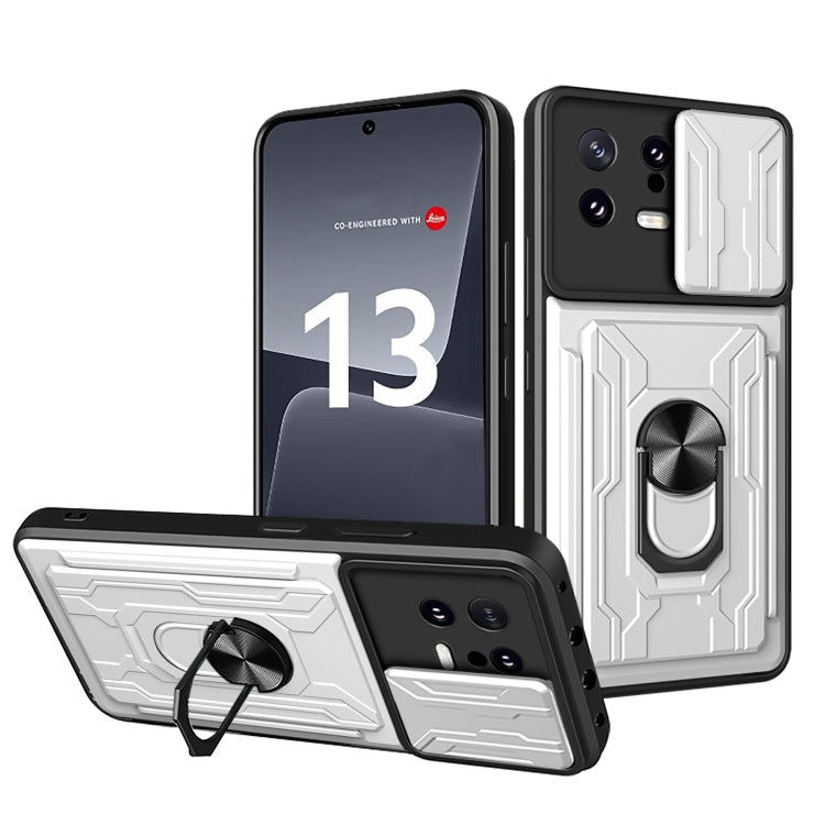 For Xiaomi 13 Sliding Camshield TPU+PC Phone Case with Card Slot
