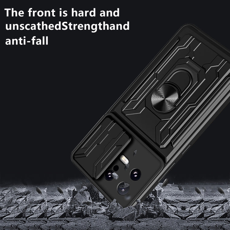 For Xiaomi 13 Sliding Camshield TPU+PC Phone Case with Card Slot