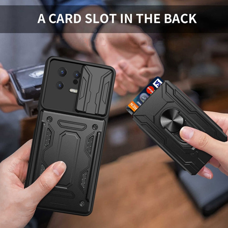 For Xiaomi 13 Sliding Camshield TPU+PC Phone Case with Card Slot