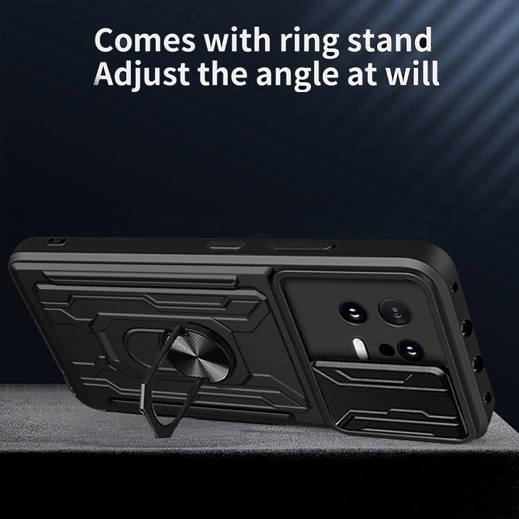 For Xiaomi 13 Sliding Camshield TPU+PC Phone Case with Card Slot