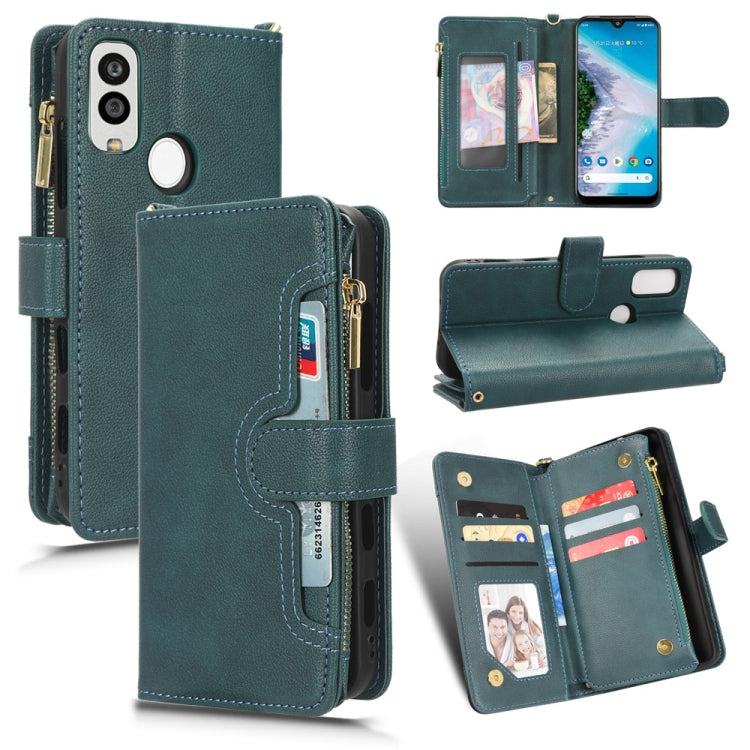 For Kyocera Android One S10 / S9 Litchi Texture Zipper Leather Phone Case