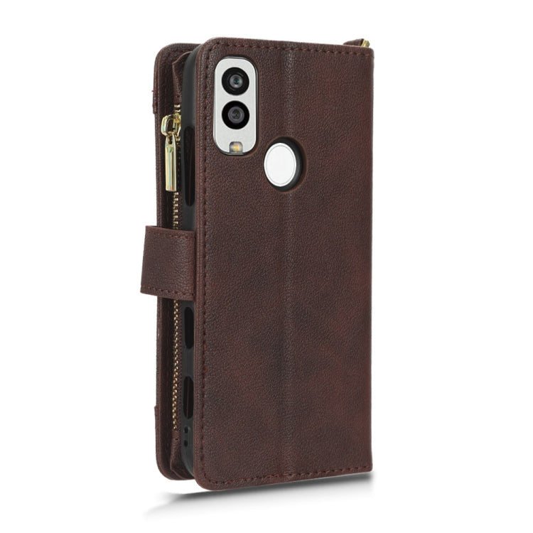 For Kyocera Android One S10 / S9 Litchi Texture Zipper Leather Phone Case