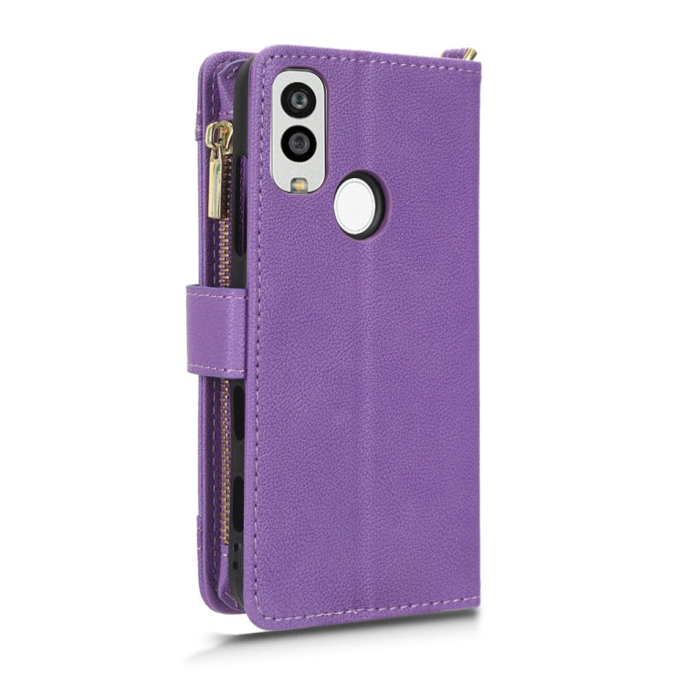 For Kyocera Android One S10 / S9 Litchi Texture Zipper Leather Phone Case