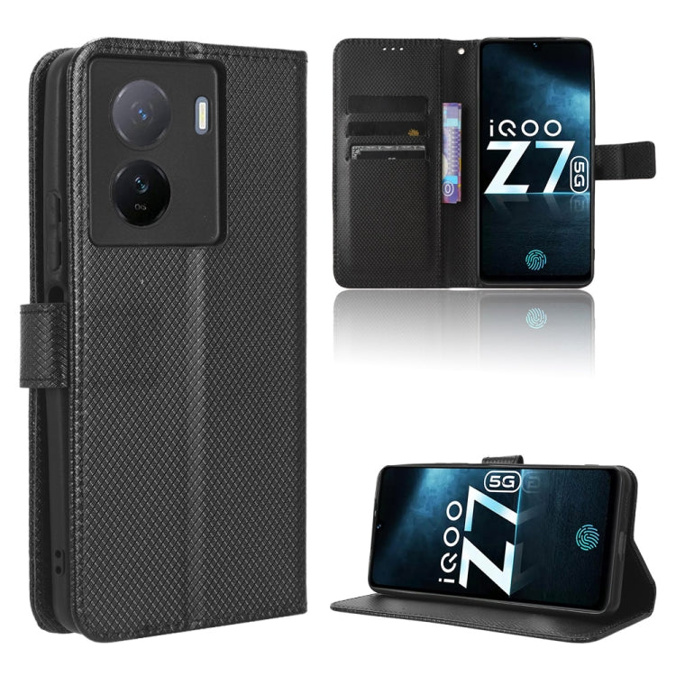 For vivo iQOO Z7x Diamond Texture Leather Phone Case