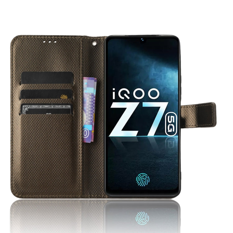 For vivo iQOO Z7x Diamond Texture Leather Phone Case