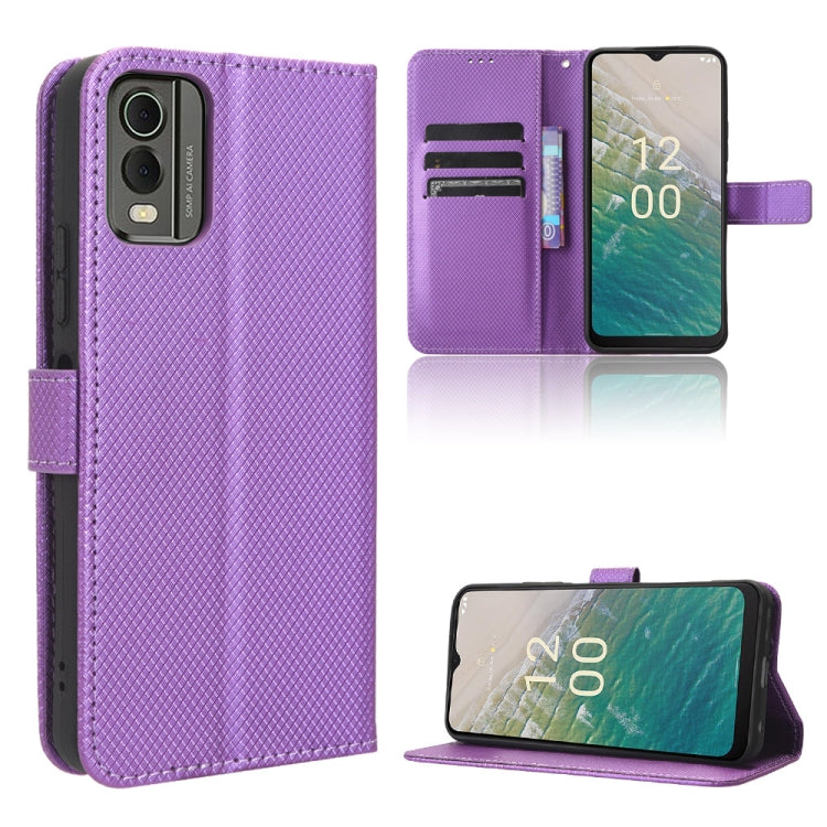 For Nokia C32 4G Diamond Texture Leather Phone Case