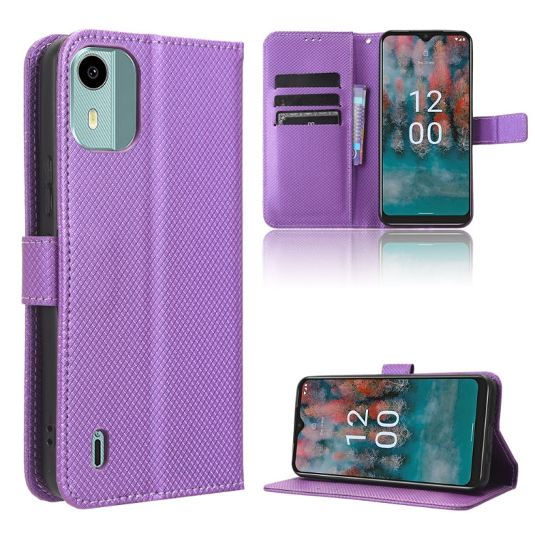 For Nokia C12 Diamond Texture Leather Phone Case