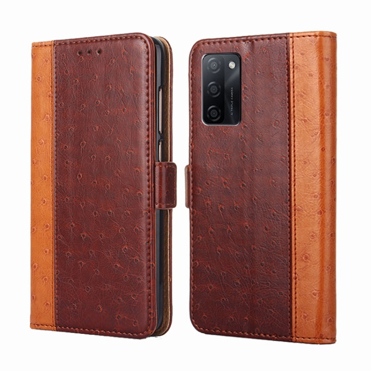 For OPPO A55S 5G Ostrich Texture Horizontal Flip Leather Phone Case