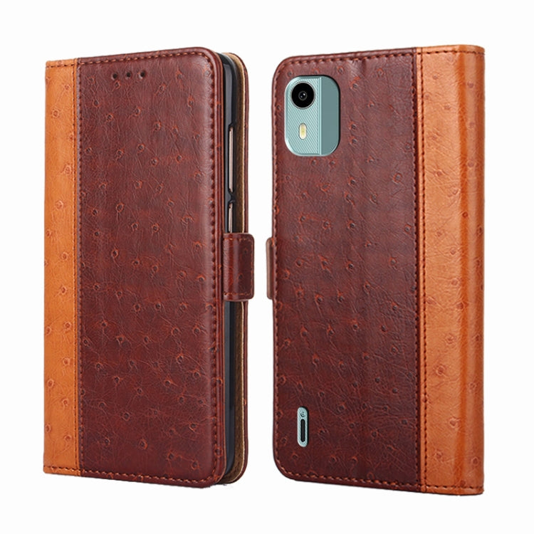 For Nokia C12 Ostrich Texture Horizontal Flip Leather Phone Case