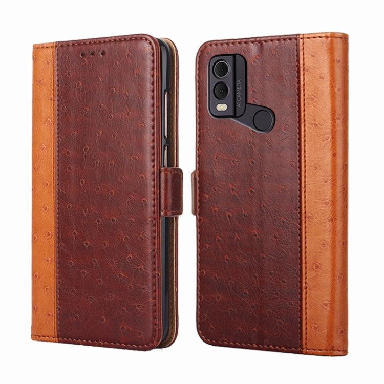 For Nokia C22 Ostrich Texture Horizontal Flip Leather Phone Case