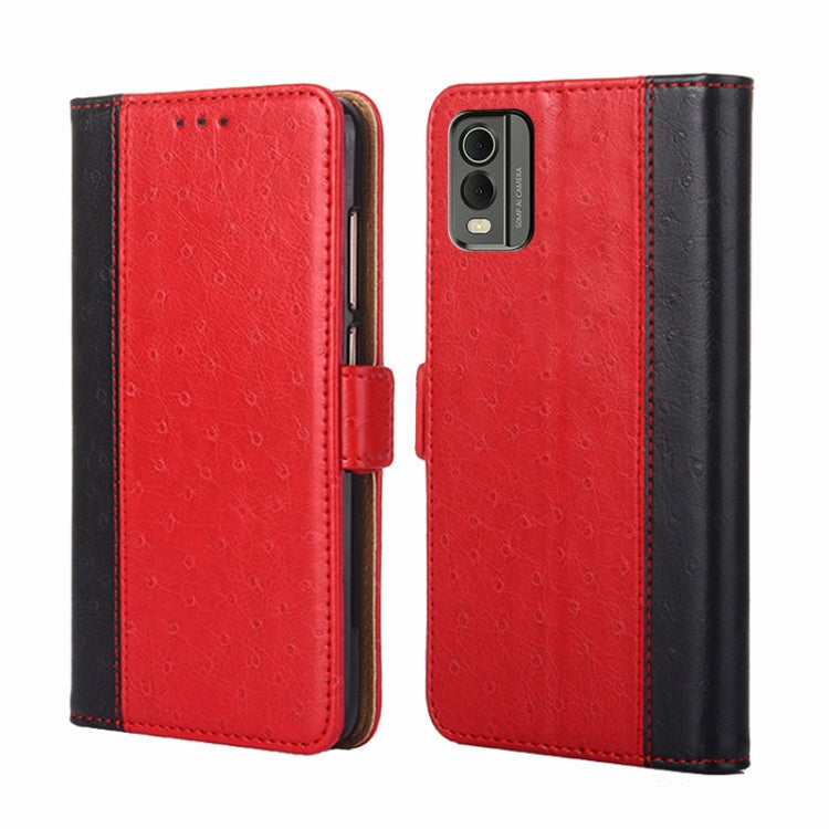 For Nokia C32 Ostrich Texture Horizontal Flip Leather Phone Case