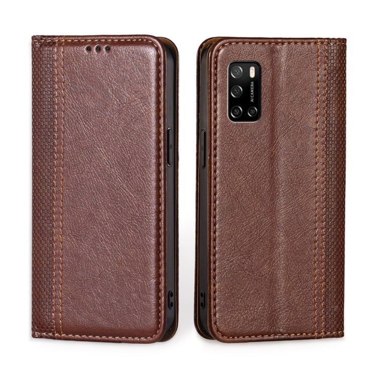 For Rakuten Big S Grid Texture Magnetic Flip Leather Phone Case