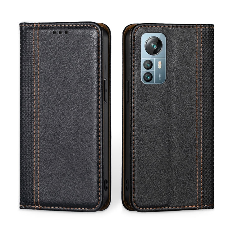 For Blackview A85 Grid Texture Magnetic Flip Leather Phone Case