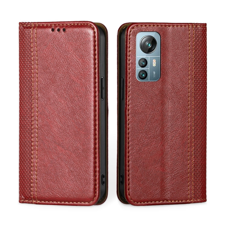 For Blackview A85 Grid Texture Magnetic Flip Leather Phone Case