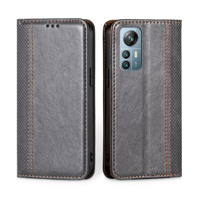For Blackview A85 Grid Texture Magnetic Flip Leather Phone Case