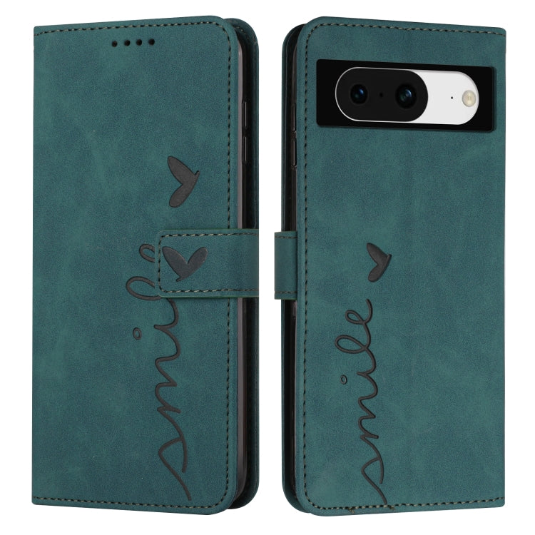For Google Pixel 8 Skin Feel Heart Pattern Leather Phone Case