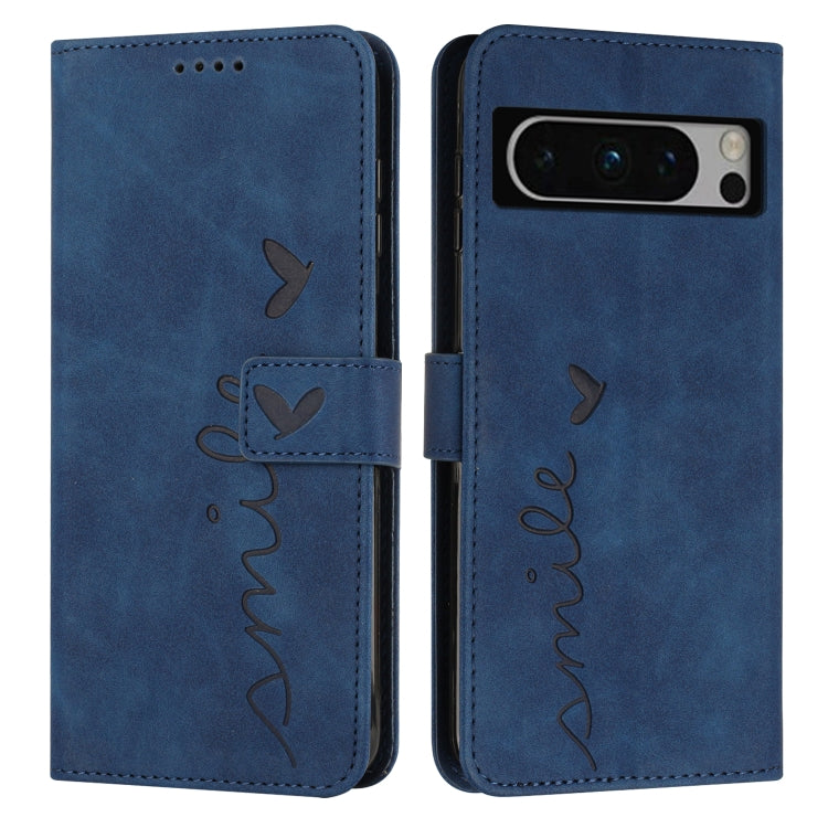 For Google Pixel 8 Pro Skin Feel Heart Pattern Leather Phone Case