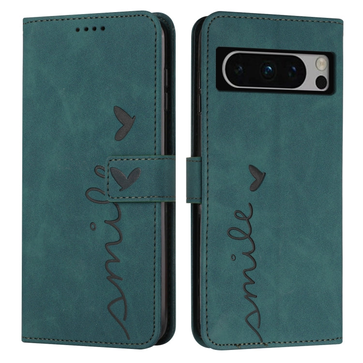For Google Pixel 8 Pro Skin Feel Heart Pattern Leather Phone Case