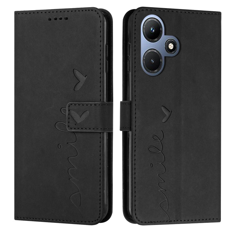 For Infinix Hot 30i Skin Feel Heart Pattern Leather Phone Case