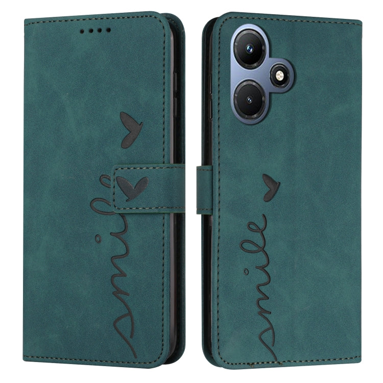 For Infinix Hot 30i Skin Feel Heart Pattern Leather Phone Case
