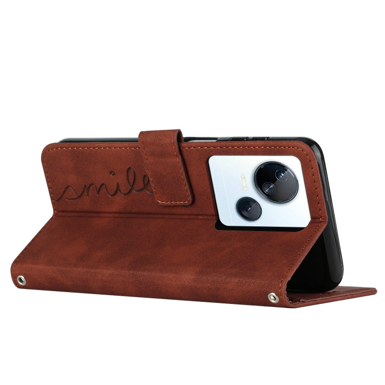 For Tecno Spark 10 5G Skin Feel Heart Pattern Leather Phone Case