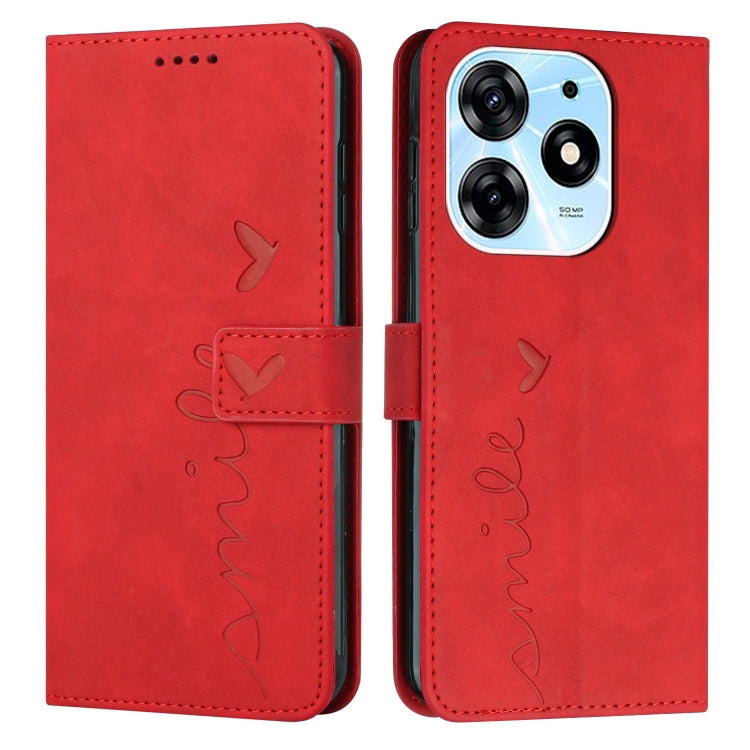 For Tecno Spark 10 Pro Skin Feel Heart Pattern Leather Phone Case
