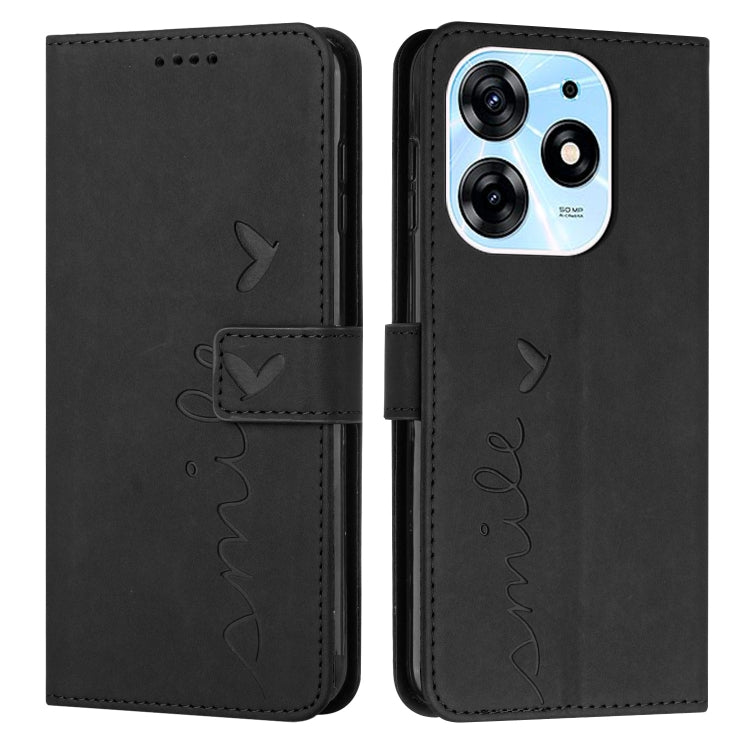 For Tecno Spark 10 Pro Skin Feel Heart Pattern Leather Phone Case
